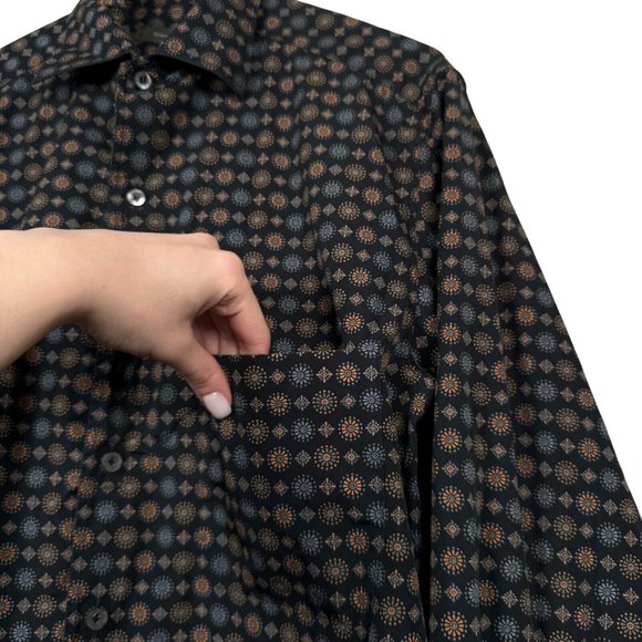 GUC Ermenegildo Zegna Men's Sz Small Multicolor Floral Shirt‎ Made in ITALY - Picture 3 of 8